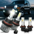 thumbnail image 1 of For Jeep Liberty 2002-2007 9007 H10LED Headlight Bulbs High/Low Beam, 6000K White 4000LM Bright Canbus No Error, Easy Install, Plug-N-Play Halogen Replacement, 4Pcs, 1 of 12