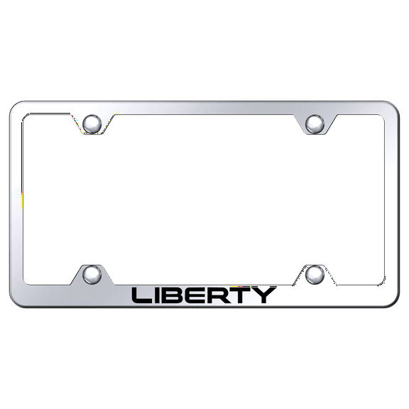 Jeep Liberty Laser Etched Stainless Steel Wide Body License Plate Frame (Chrome)