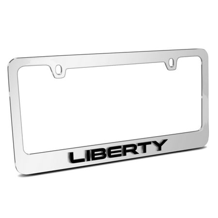 Jeep Liberty in 3D American-Made Mirror Chrome Metal License Plate Frame