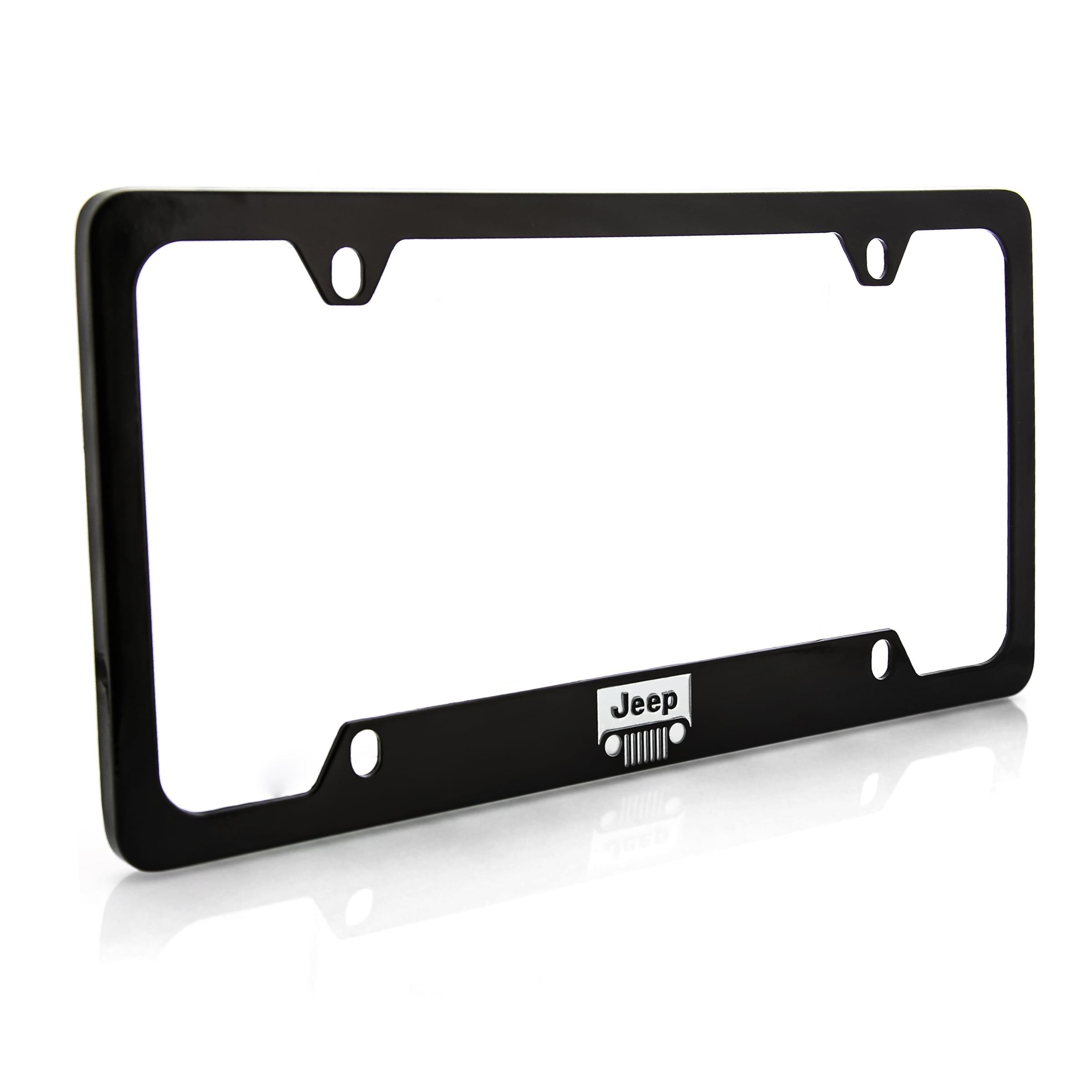 Jeep Logo Black Coated Metal Bottom Engraved License Plate Frame Holder -  Walmart.com, image size:2400x2400