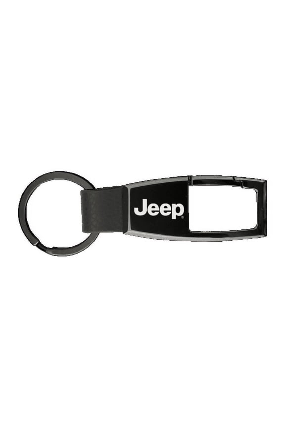 Jeep Logo Premier Carabiner Black Pearl Key Chain Fob Ring Official Licensed
