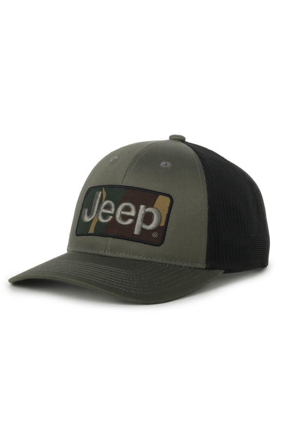 Logo Structured Hat, Olive & Black, Adjustable Snapback