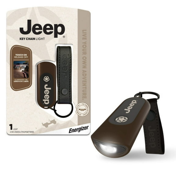 Jeep Mini LED Keychain Flashlight with Touch Tech, Bright 25 Lumens, Compact and Lightweight Pocket Light for EDC, Travel and Emergency Use