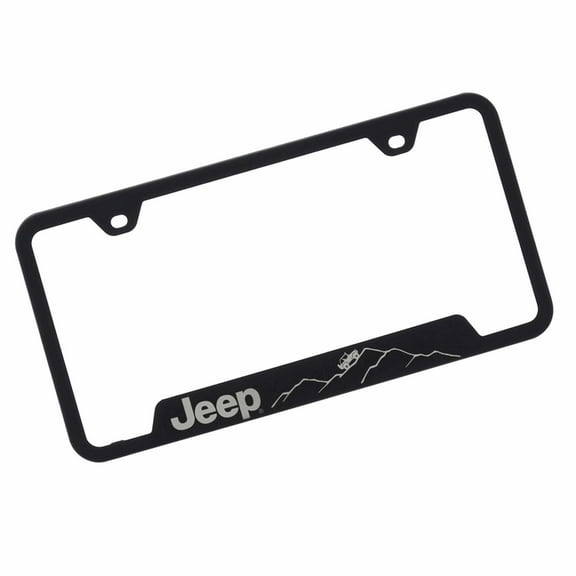 Jeep Mountain License Plate Frame Rugged Matte (Black)