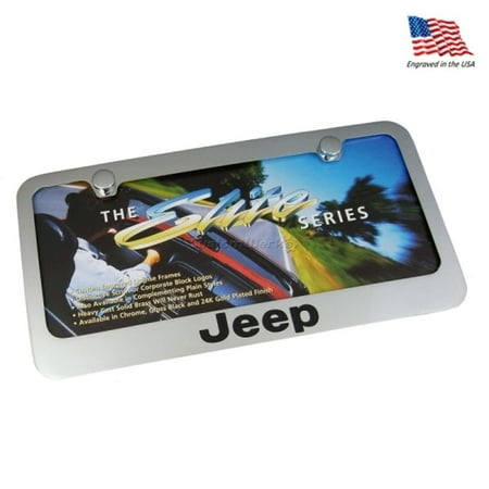 Jeep Nameplate Chrome Metal License Plate Frame
