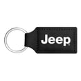 thumbnail image 1 of Jeep Rectangular Black Leather Key Chain, 1 of 4