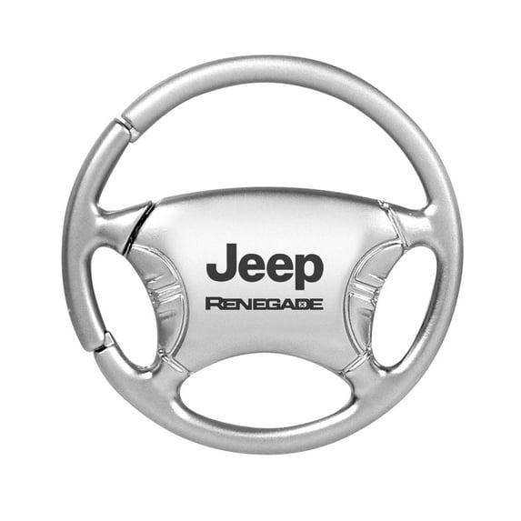 Jeep Renegade Steering Wheel Key Chain (Silver)