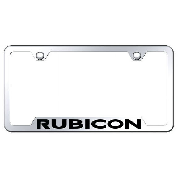 Jeep Rubicon Laser Etched Logo Cut-Out License Plate Frame (Chrome)