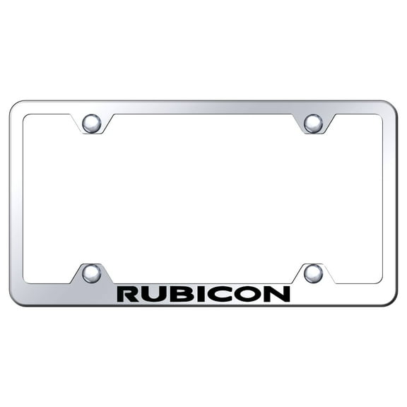 Jeep Rubicon Laser Etched Stainless Steel Wide Body License Plate Frame (Chrome)