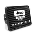 thumbnail image 1 of Jeep Rubicon UV Graphic Carbon Fiber Look Metal Face-Plate on ABS Plastic 2 Tow Hitch Cover, 1 of 7