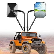 Jeep Side Mirrors Door Off, 8.2 Diagonal Wide Viewing Jeep Mirror, Jeep JK JL CJ YJ Mirrors&Unlimited, Anti-Shake, Wider View Easy-Install Rectangular Door Hinge Mirrors