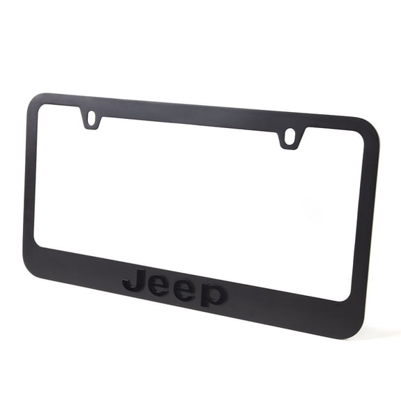 Jeep Stealth Blackout License Plate Frame - Black with Black Script Logo