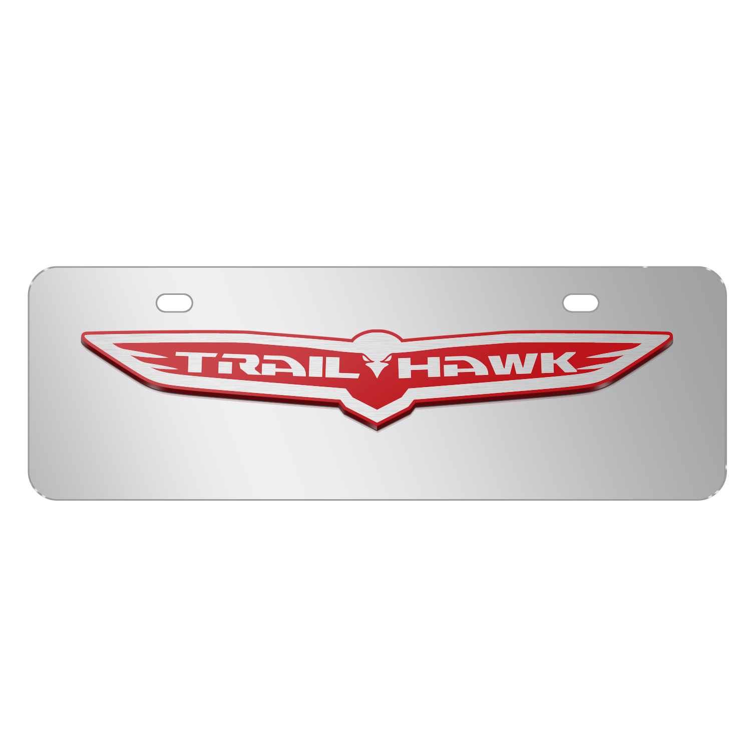 Jeep Silver 3D Logo Mirror Chrome Stainless Steel License Plate Frame