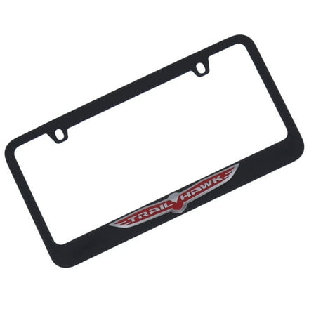 Jeep Trailhawk Badge License Plate Frame - Black