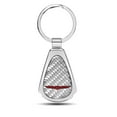 thumbnail image 1 of Jeep Trailhawk Real Silver Dome Carbon Fiber Chrome Metal Teardrop Key Chain, 1 of 7