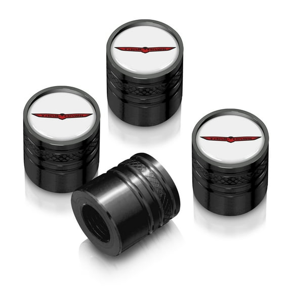 Jeep Trailhawk in White on Black Aluminum Cylinder-Style Tire Valve Stem Caps