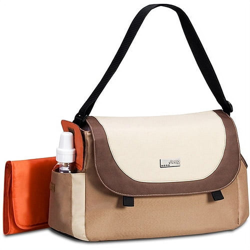 Jeep TriColor Messenger Diaper Bag, Khaki