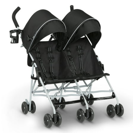 Jeep TurboGlyde Side by Side Double Stroller by Delta Children - Greenguard Gold Certified, Black