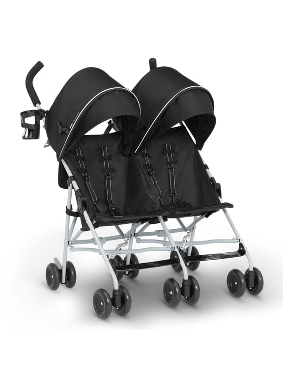 Jeep TurboGlyde Side by Side Double Stroller by Delta Children - Greenguard Gold Certified, Black