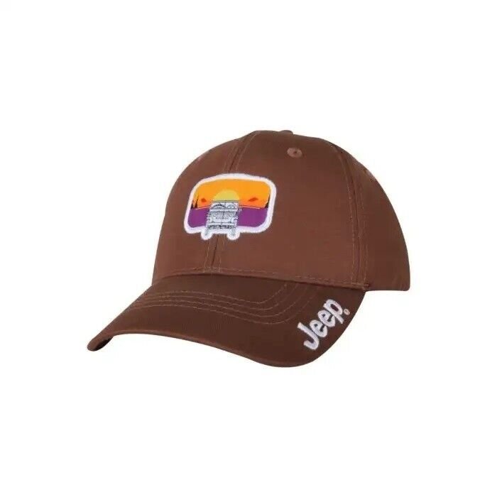 Jeep Willy with Sunset Twill Cap with Snap Closure in Brown