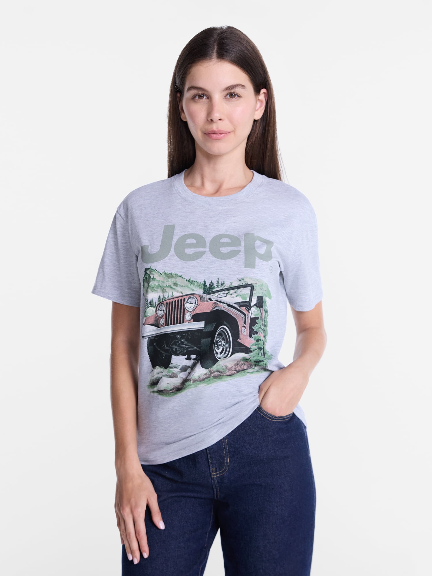 Jeep Women's Graphic Tee with Short Sleeves, Sizes XXS-XXL