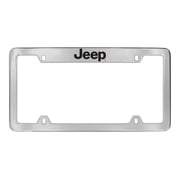 Jeep Wordmark Chrome Plated Metal License Plate Frame Holder
