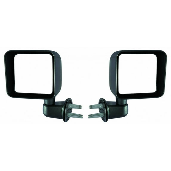 For Jeep Wrangler 2011-2017 Driver and Passenger Side | Pair Door Mirror | | Manual | Swing Type | Textured Black | Replacement For 55077967AF | CH1320271