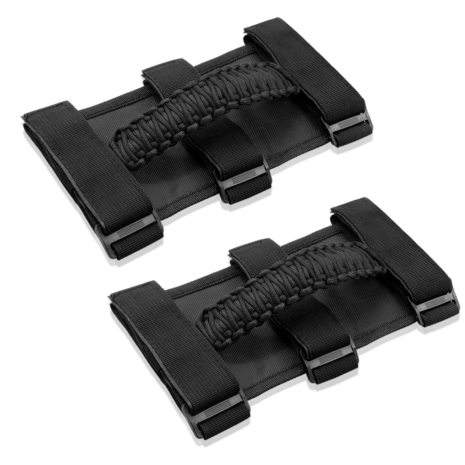 Gaizon Grab Handles For Jeep Wrangler & Gladiator - 2 Pack, Paracord, Roll Bar Mount