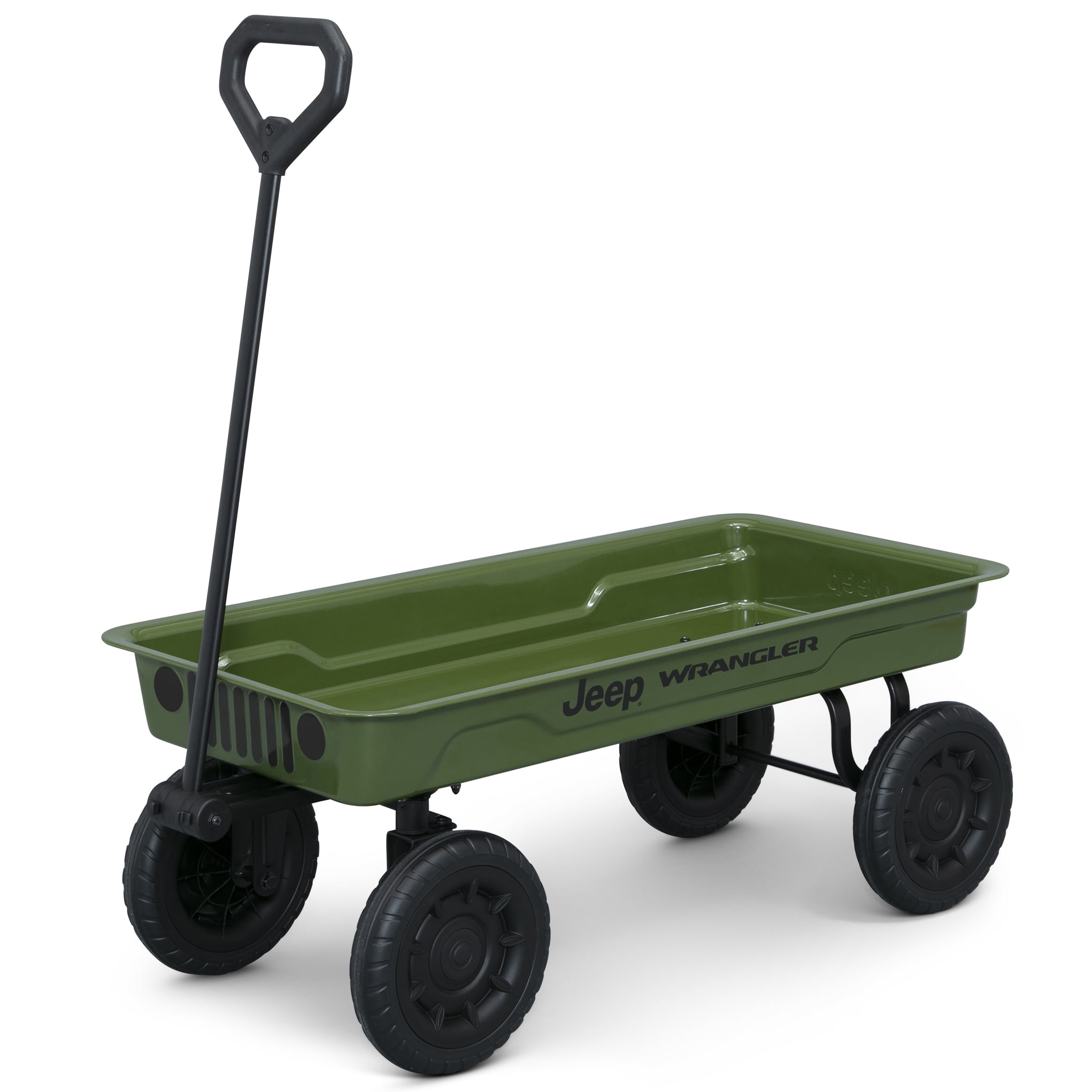 Jeep Wrangler Classic Pull Wagon by Delta Children GREENGUARD Gold Certified, Durable Frame, 9 Inch Puncture-Proof Wheels, Great for Exploration and Play, Green