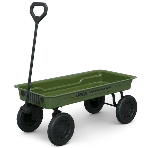 Jeep Wrangler Classic Pull Wagon by Delta Children GREENGUARD Gold Certified, Durable Frame, 9 Inch Puncture-Proof Wheels, Great for Exploration and Play, Green
