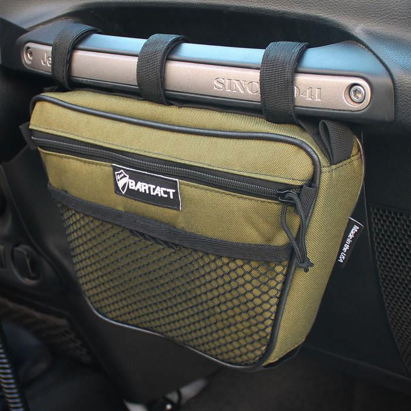 Jeep Wrangler Dash Bag Passenger Grab Handle Dash Bag Fabric Olive Drab