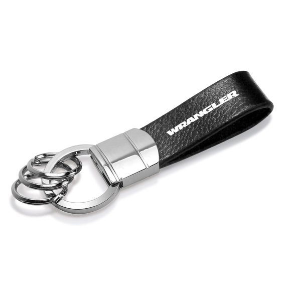 Jeep Wrangler Genuine Black Leather Strap Loop Key Chain Key-ring Keychain