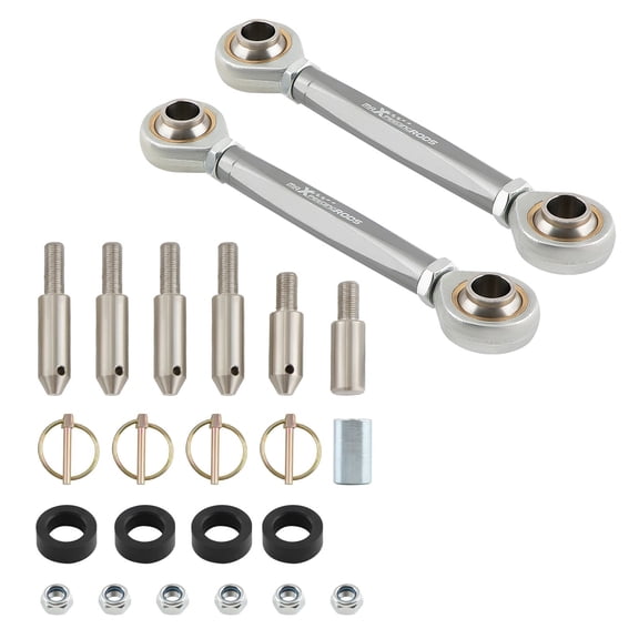 Jeep Wrangler JK/JKU/JL Front Sway Bar Links Disconnect Kit - 2.5"-6" Lift - Steel, Gray - Spherical Bushing - OEM/Part# 52691147 - Suspension System