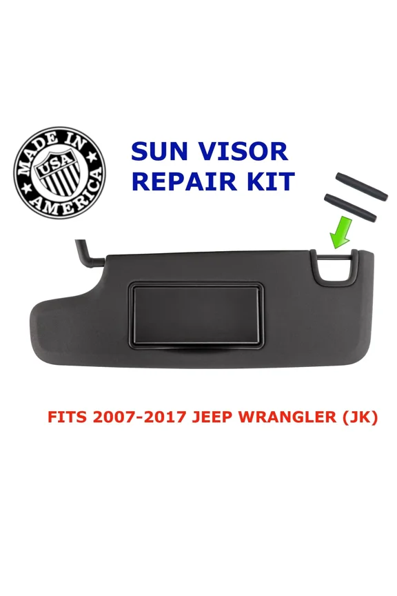 Jeep Wrangler Jk Jku Sun Visor Repair Kit - Set Of 2 - Black - Free Shipping