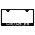 thumbnail image 2 of Jeep Wrangler Sahara 3D Dual Logo License Plate – Black Stainless Steel, Front 2 of 5