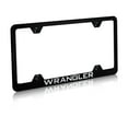 thumbnail image 1 of Jeep Wrangler Laser Etched Logo Wide Body License Plate Frame (Black), 1 of 3