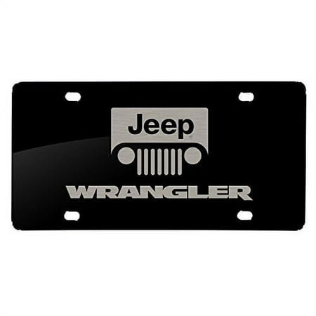 Jeep Wrangler Laser Etched Matt-Look Black Acrylic License Plate Made in the USA