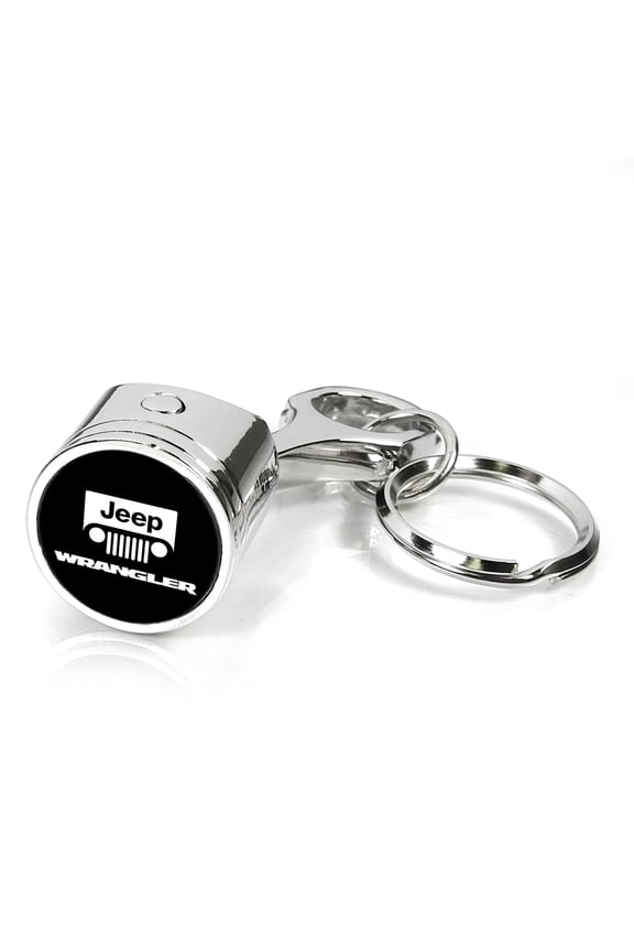 Jeep Wrangler Piston Style Chrome Metal Key Chain
