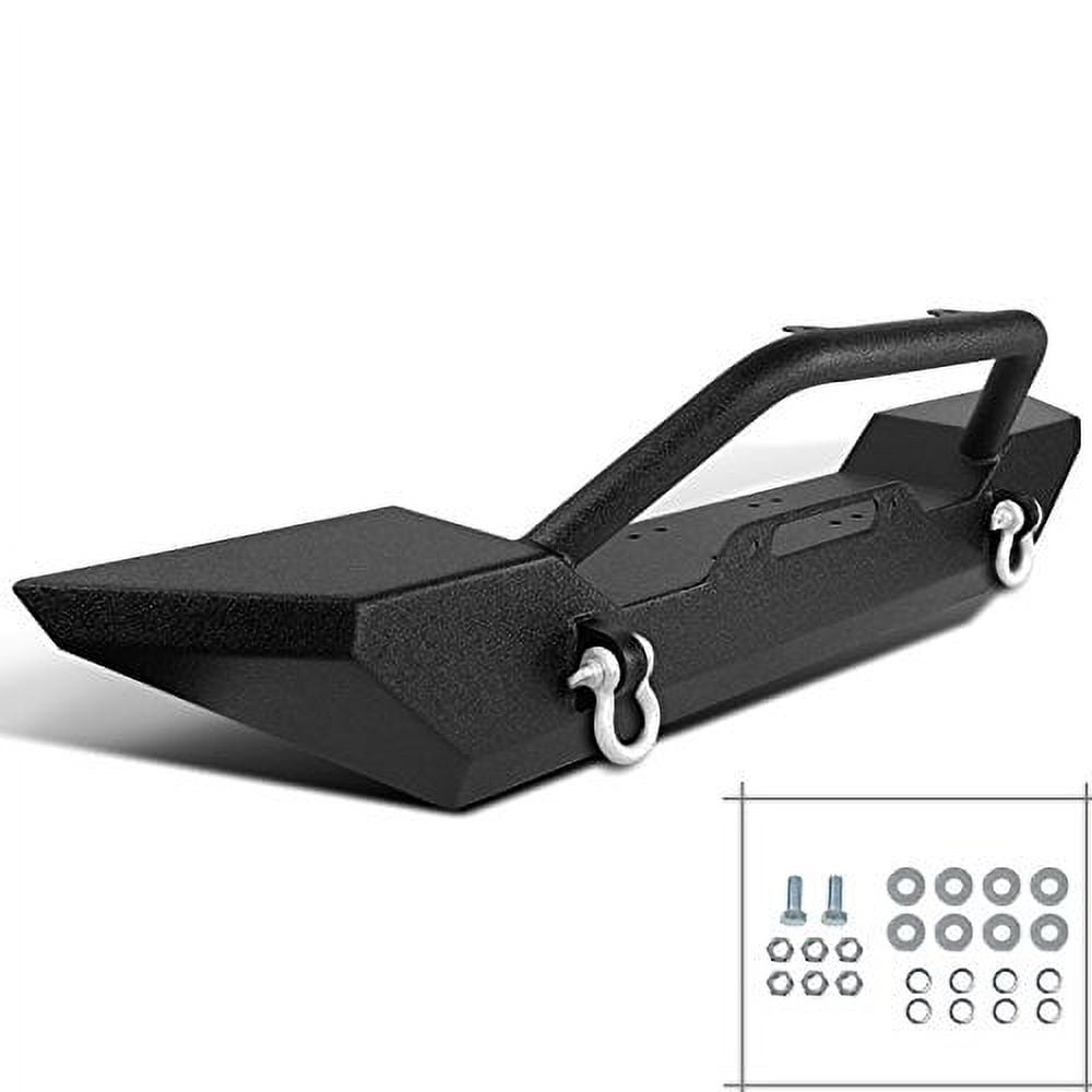 Jeep Wrangler YJ/TJ Black Front Bumper Rock Guard+DRing+Winch Plate