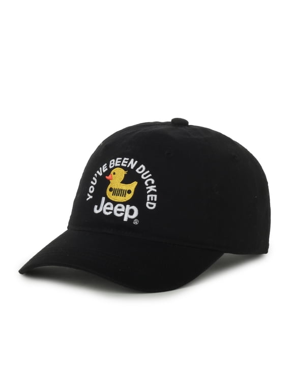 "You've Been Ducked" Logo Unstructured Dad Hat, Black, Low Profile Washed Cotton Cap
