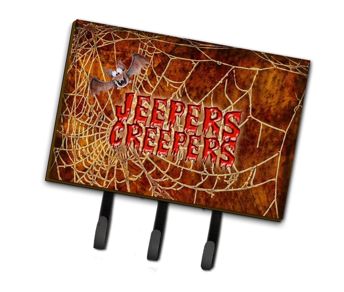 Jeepers Creepers with Bat and Spider  Halloween Leash Holder and Key