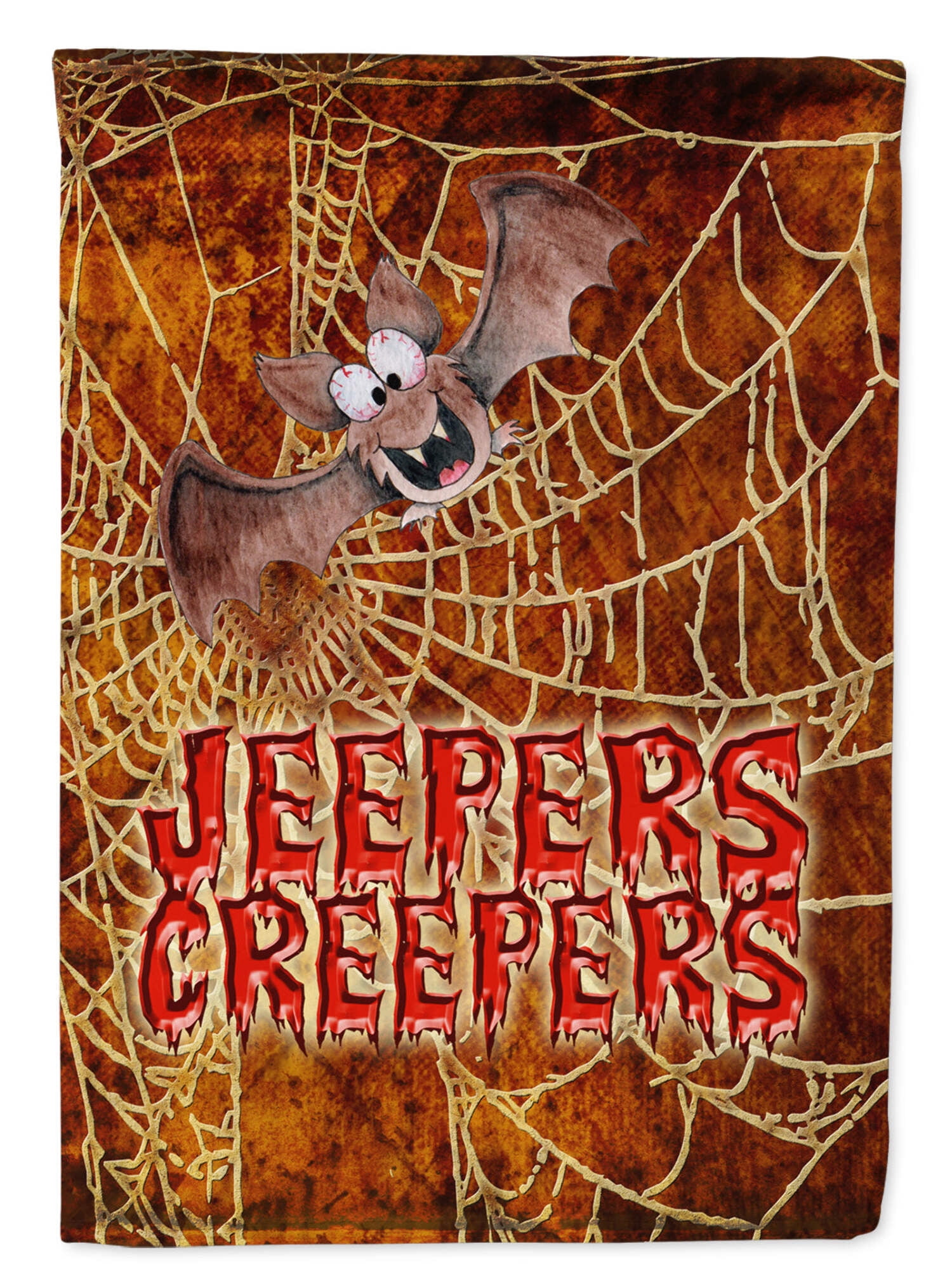 Jeepers Creepers with Bat and Spider web Halloween Flag Canvas House
