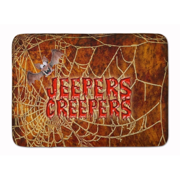 Jeepers Creepers with Bat and Spider web Halloween Machine Washable Memory Foam Mat