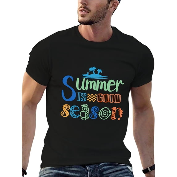 JeeweySaucy pure cotton men's business casual T-shirt: eye-catching & badge design, round neck, short sleeves, versatile for business & daily wear, summer-friendly