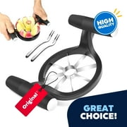 Jeexi Apple Slicer + 2 Mini Forks - [Ultra-Sharp] Stainless Steel Corer Cutter, Professional 8 Blades Apple Cutter, Sharp Pear Divider Wedger with Comfortable Handle