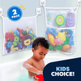 Jeexi 2 Pack Bath Toy Organizer with ABC & 0-9 Numbers, Adhesive Hooks ...