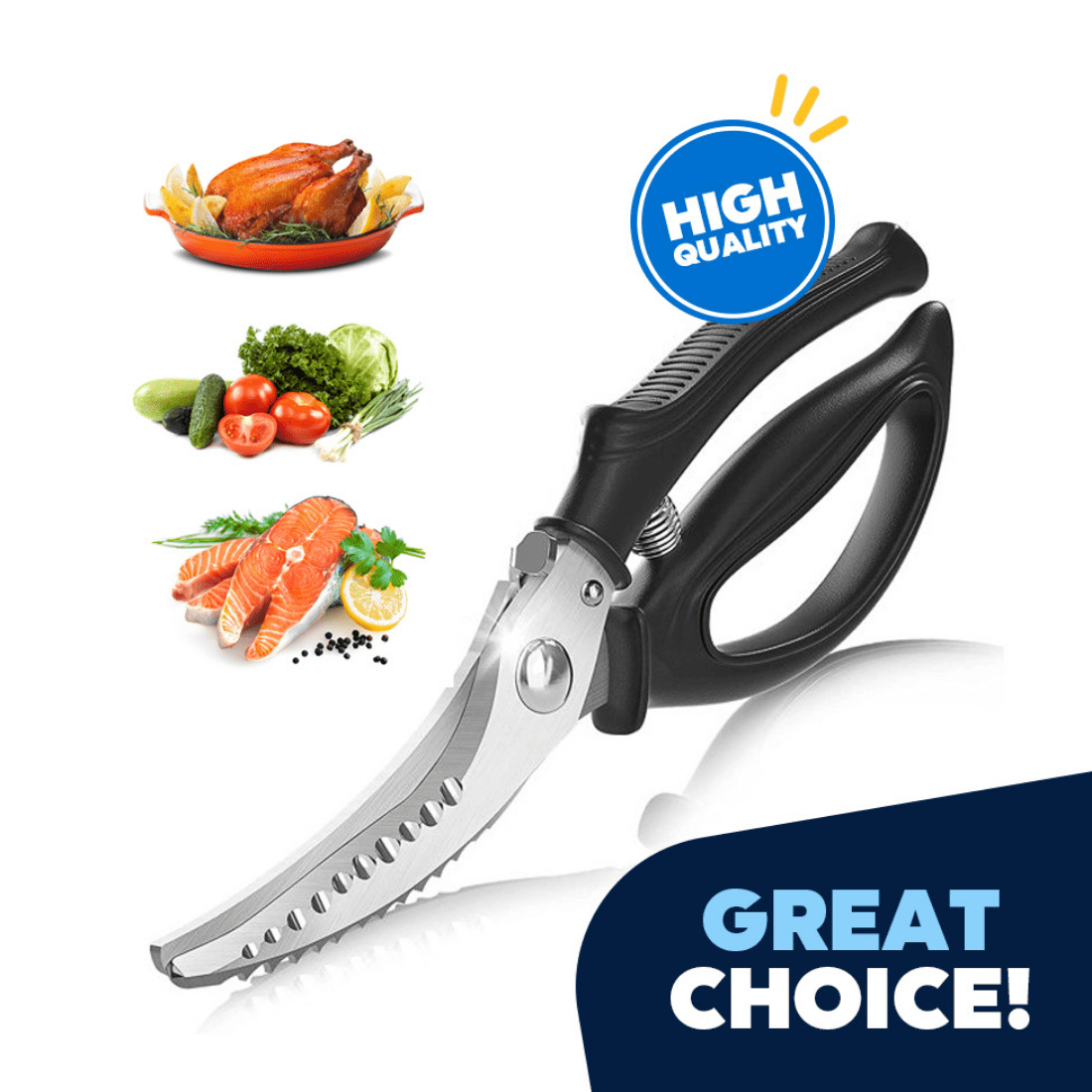 Heavy Duty Poultry Shears - Kitchen Scissors for Cutting Chicken, Poultry,  Game, Meat