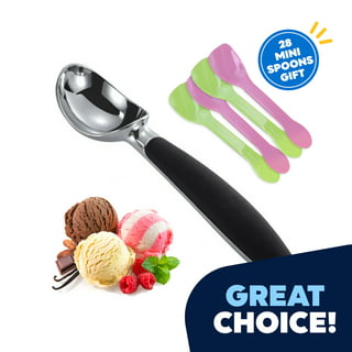 Magik 1-2Pcs Antifreeze 7 inch Ice Cream Scoop Spade Shaped Spoon Aluminum Nonstick, Black