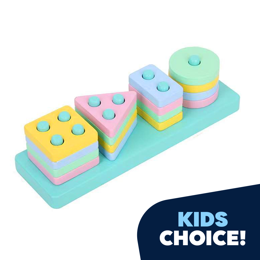 Jeexi Montessori Toys for 18+ Months Old Toddlers Wooden Sorting and Stacking Toys for Baby