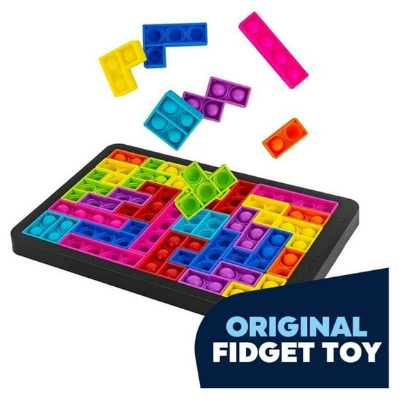 Jeexi Pop Push It Interactive Puzzle Game, Fun Tetris Stress Relief Sensory Popper Toy for Kids & Adults, Multicolor Push Pop Bubble Sensory Fidget Game, Christmas Gift & Stocking Stuffers